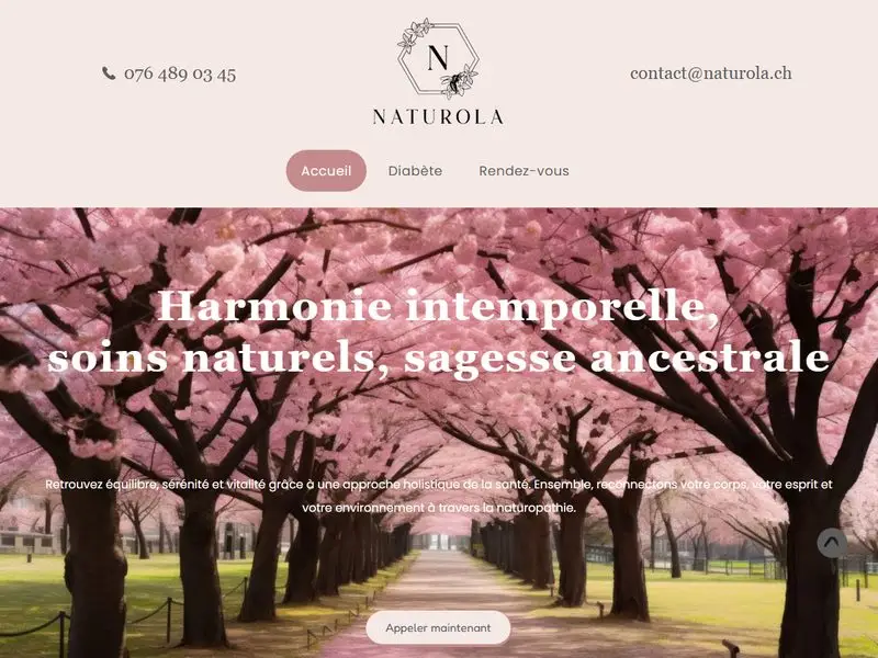 Page d'accueil du site naturola.ch